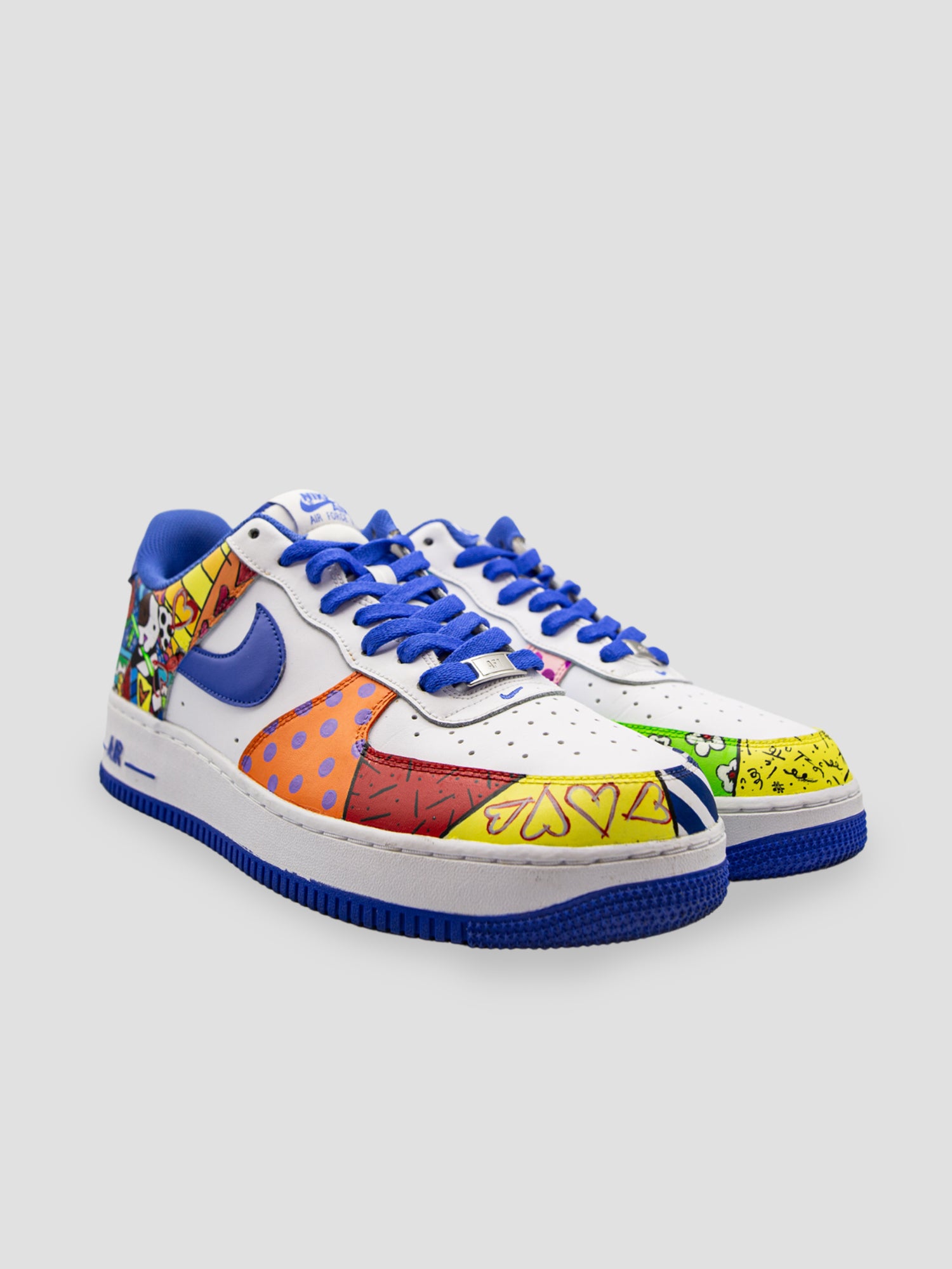 Custom Airbrush Nike Air Force 1 Gold Hearts Style Shoes -  Portugal