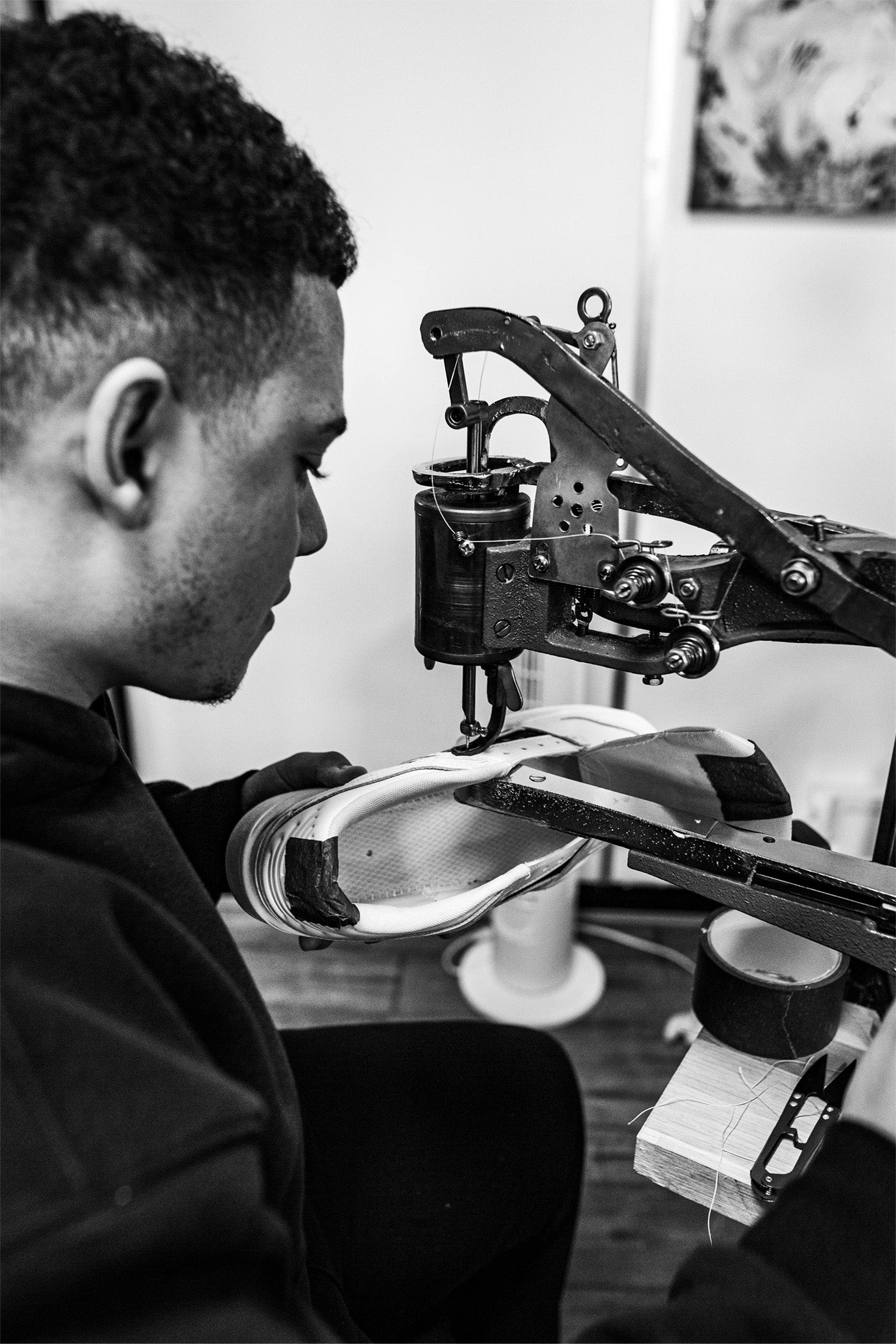 Matt B Customs Working On the Sewing Machine 