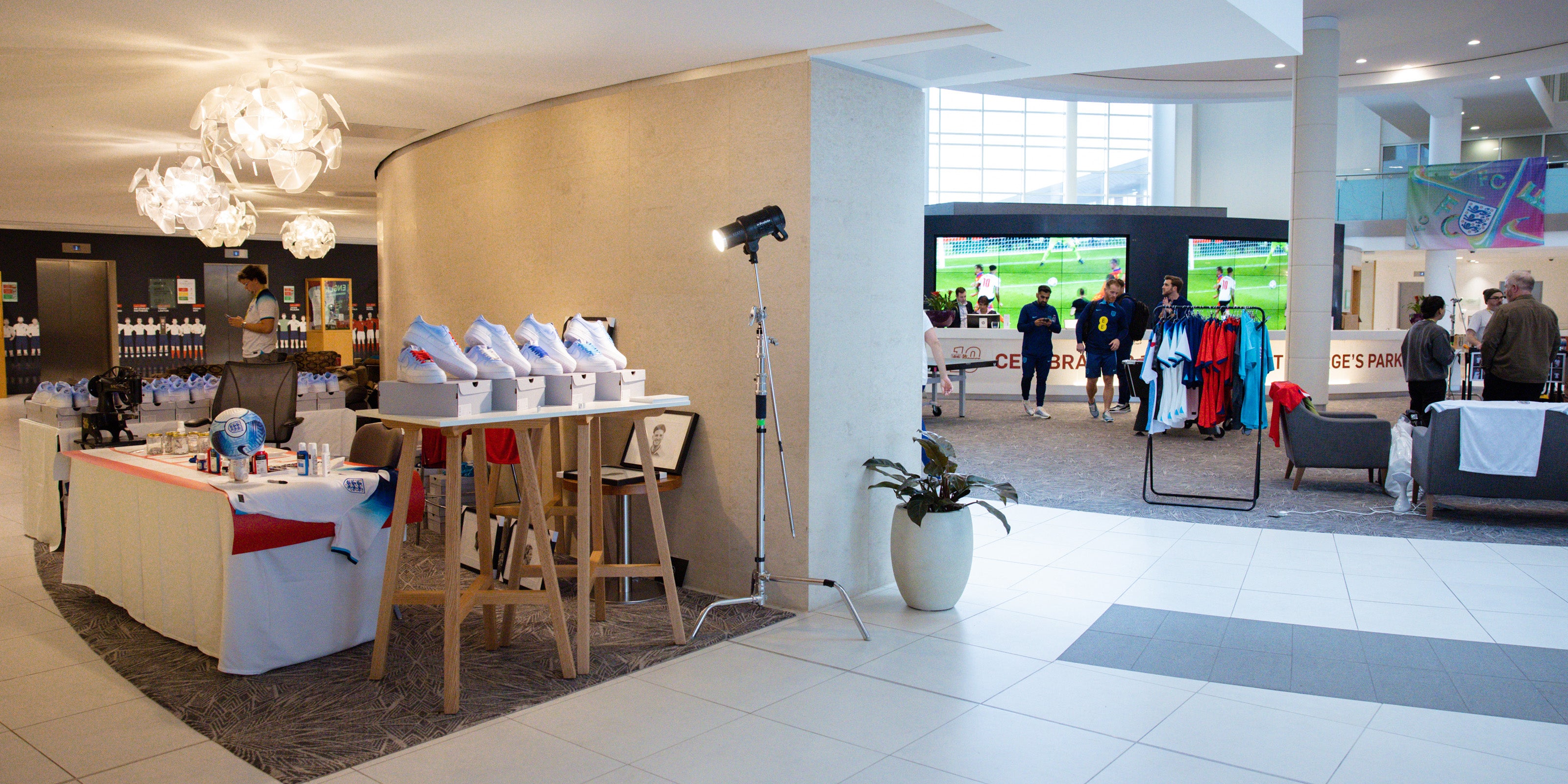 Stand set up at St. George's Park